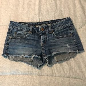 American Eagle Outfitters Distressed Jean Shorts Women’s Size 0 AEO